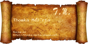 Thomka Márta névjegykártya